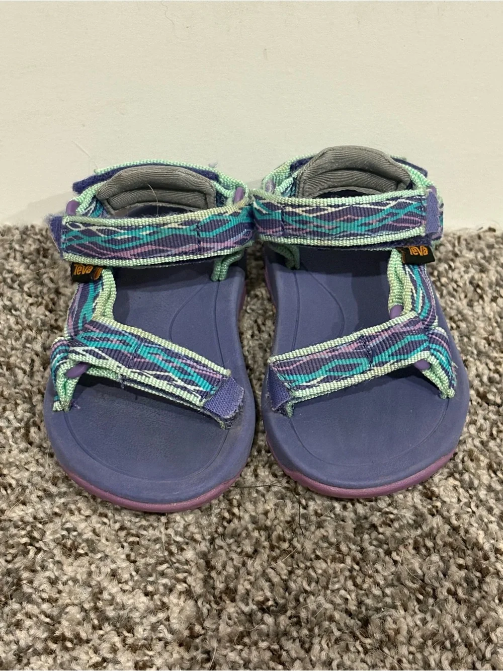 Teva Kids Purple, Teal & Mint Velcro Strappy Sandals Toddler Size 4c